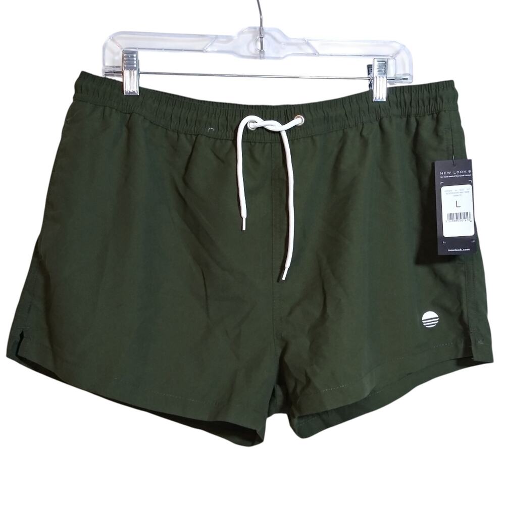 New Look Dark Green Mesh Seat Lined Swim Trunks Short Size L